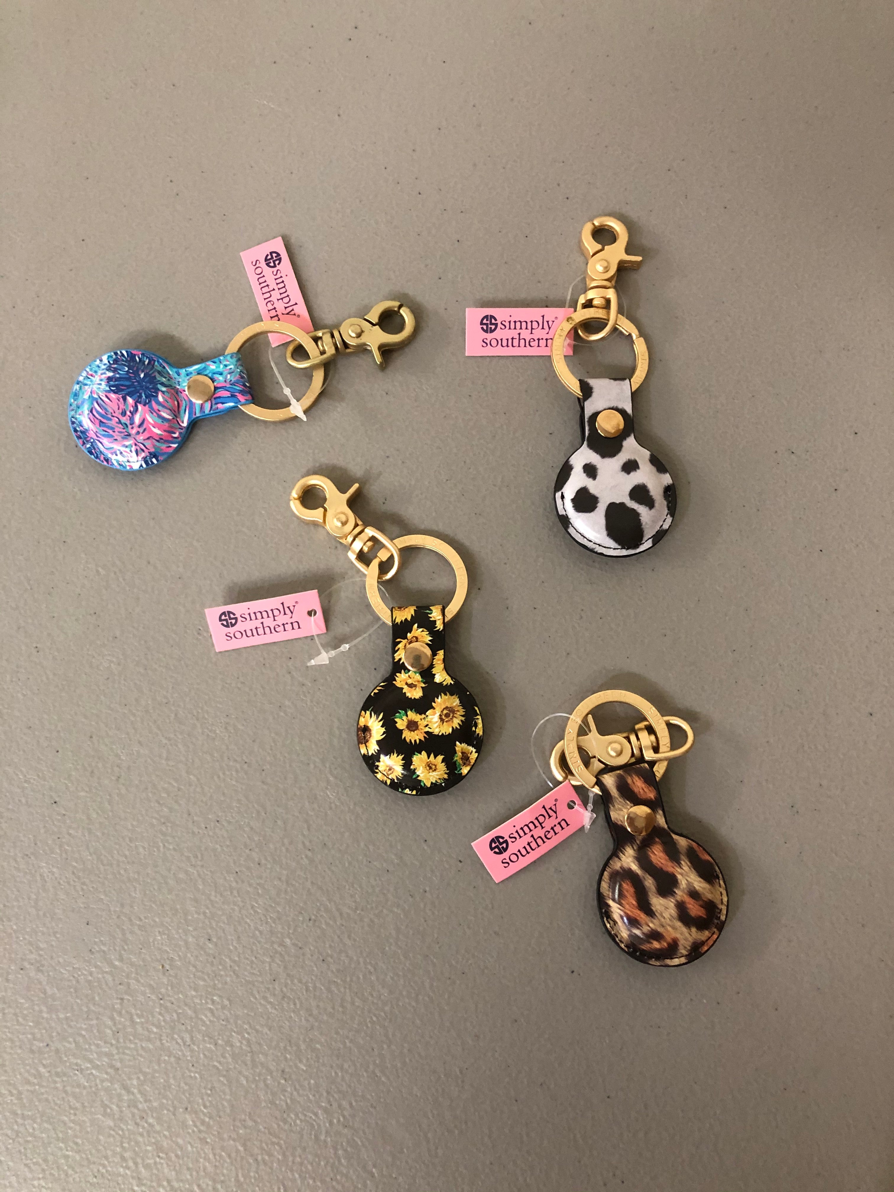 Simply Southern Initial Keychains (Leopard & Sunflowers)