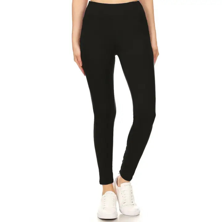 3" Yoga Band Buttery Soft Solid Leggings (S-Xl)