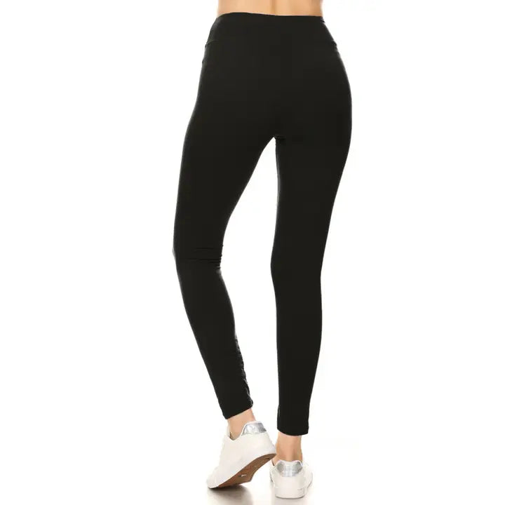 3" Yoga Band Buttery Soft Solid Leggings (S-Xl)