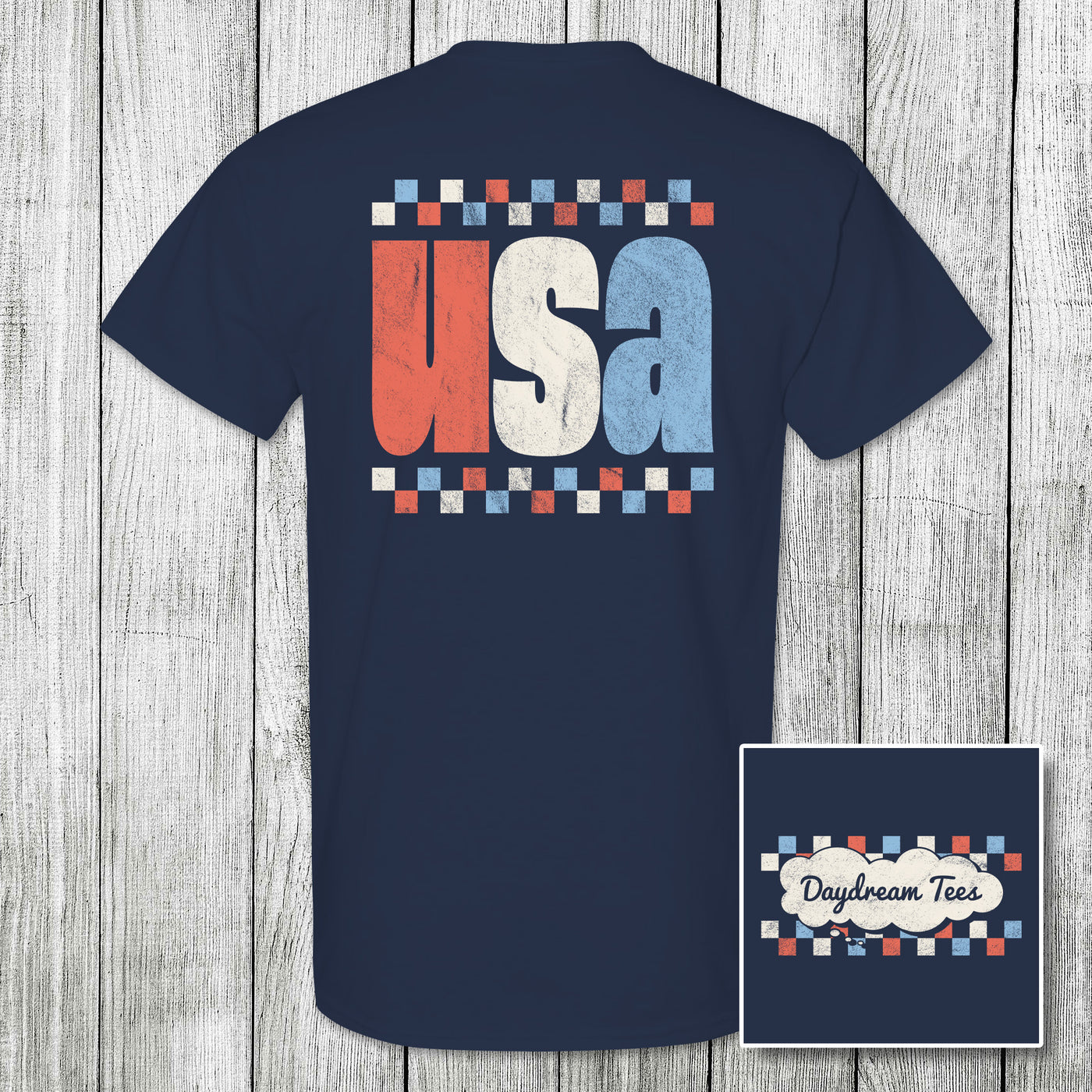 Daydream Tees Checkered USA