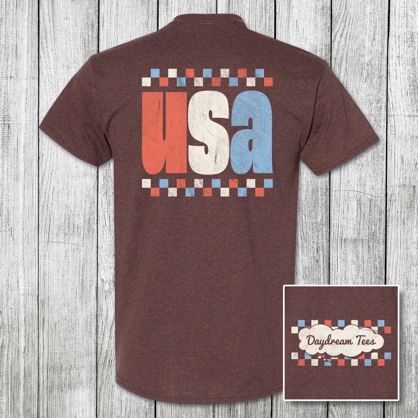 Daydream Tees Checkered USA