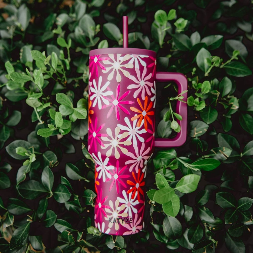 Multicolored Maroon Floral Women's Tumbler