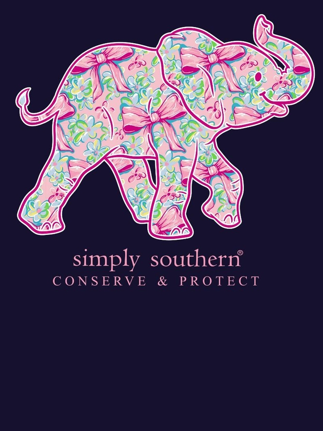 Simply Southern Navy Bow Elephant