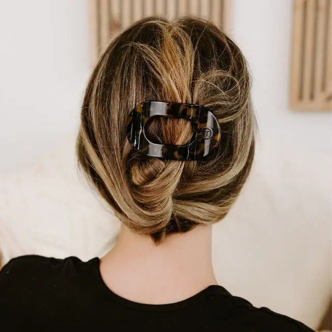 Round Flat Hair Clip Tortoise