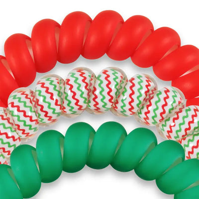 Sprial Hair Coils | Large | Santa Baby Hair Ties