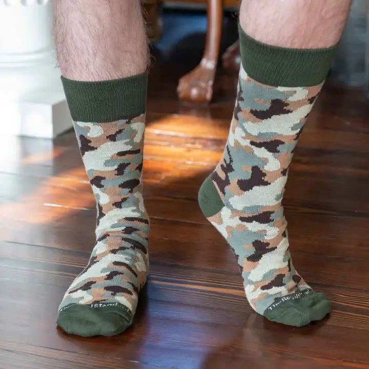 Men's Camo Socks Taupe/Green/Tan One Size