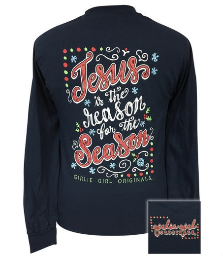 Girlie Girl Originals Reason For The Season Navy LS